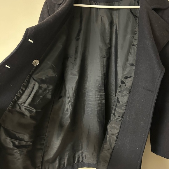 Les Modes Ellabee Women’s Dark Blue Coat - Picture 3 of 6